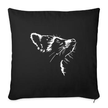 Waschbär Tier Wildtier Waschbären Wilsigns - Sofakissenbezug 45 x 45 cm - Schwarz - Vorne