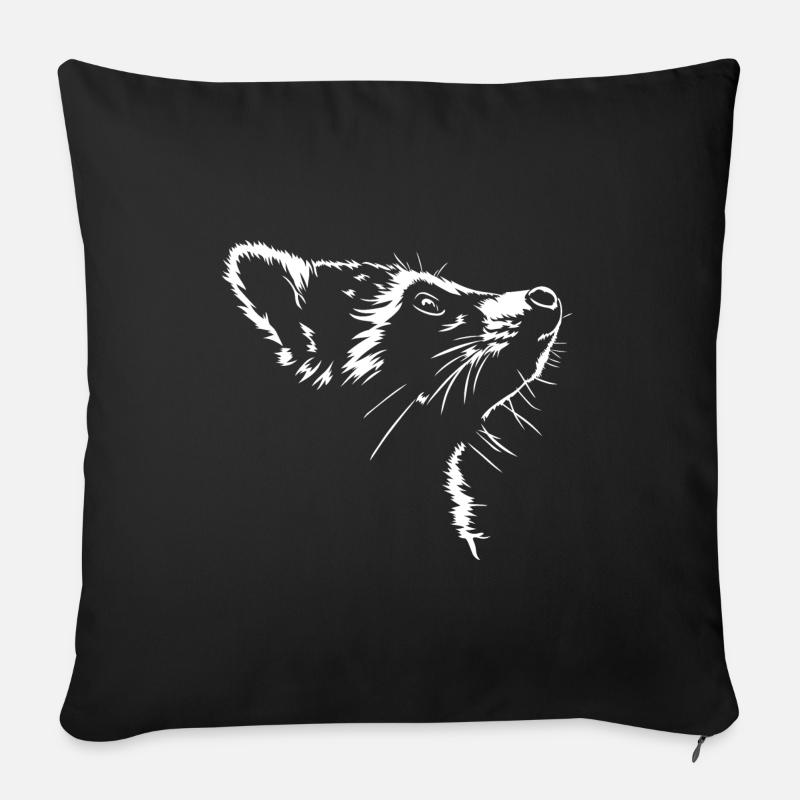 Waschbär Tier Wildtier Waschbären Wilsigns - Sofakissenbezug 45 x 45 cm - Schwarz
