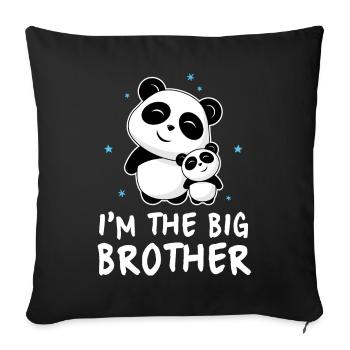 Je suis le grand frère - Big Panda Brother - Housse de coussin décorative 45 x 45 cm - noir - Devant