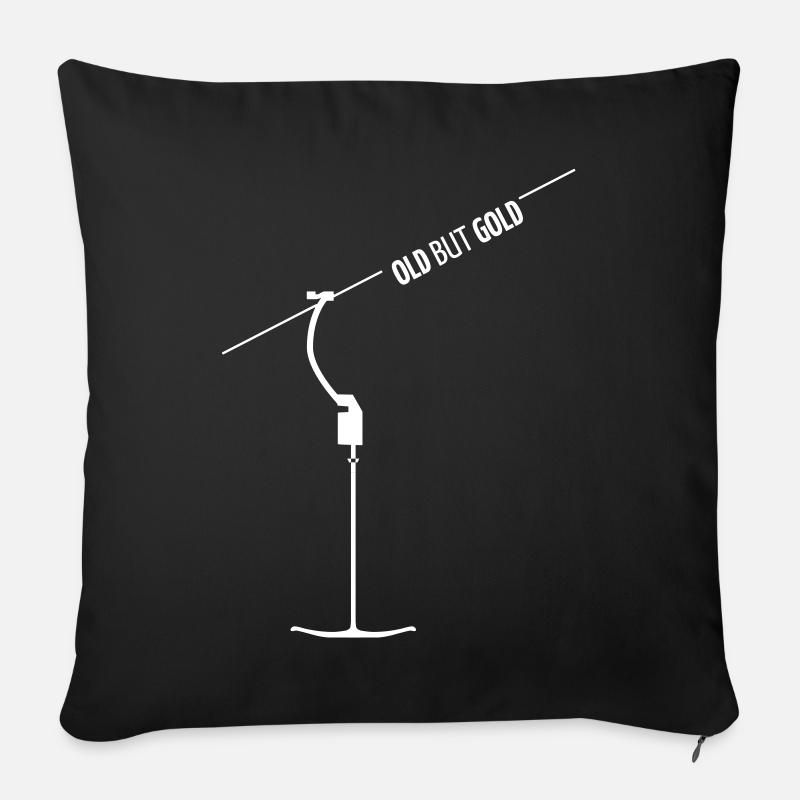 Alter Ankerlift oder Schlepplift im Skigebiet - Sofakissenbezug 45 x 45 cm - Schwarz