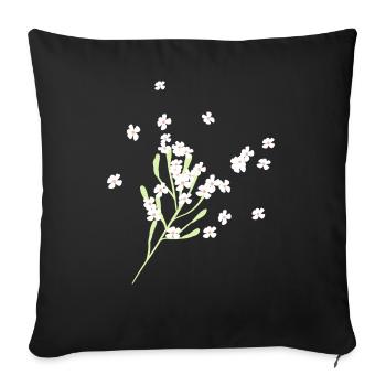 Blume bluhen - Sofakissenbezug 45 x 45 cm - Schwarz - Vorne