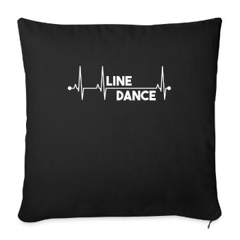 Danse en ligne ECG Heartbeat Dance Western Gift - Housse de coussin décorative 45 x 45 cm - noir - Devant
