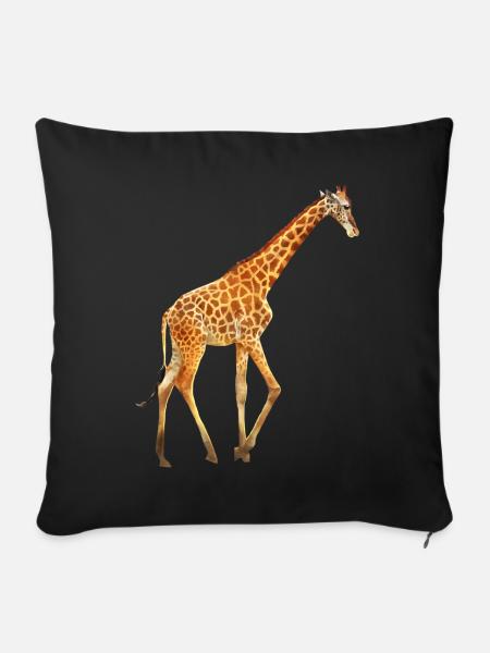 Giraffe Tiere Afrika Tier Wildnis Safari wildlife - Sofakissenbezug 45 x 45 cm - Schwarz
