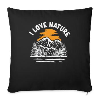 J'aime la nature nature - Housse de coussin décorative 45 x 45 cm - noir - Devant