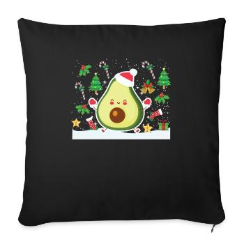Noël à l'avocat - Housse de coussin décorative 45 x 45 cm - noir - Devant