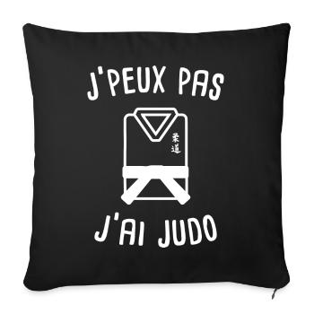 J'peux pas j'ai judo - Housse de coussin décorative 45 x 45 cm - noir - Devant