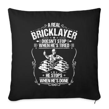 Maurer Bricklayer Mason - Sofakissenbezug 45 x 45 cm - Schwarz - Vorne