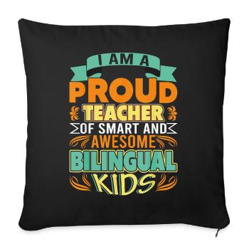 I am a Proud Teacher of Smart and Awesome Kids - Housse de coussin décorative 45 x 45 cm - noir - Devant