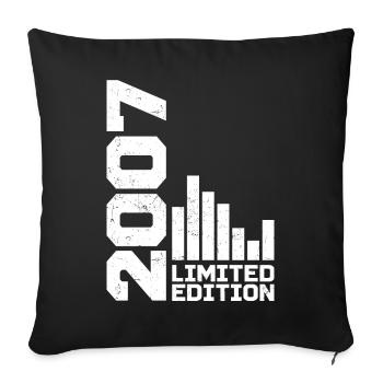 Vintage 2007 Birthday Gift 2007 Year 2007 - Sofa pillowcase 17,3'' x 17,3'' (45 x 45 cm) - black - Front