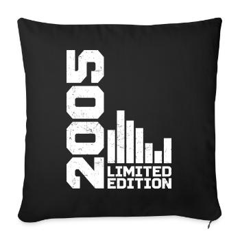 Vintage 2005 Birthday Gift 2005 Year 2005 - Sofa pillowcase 17,3'' x 17,3'' (45 x 45 cm) - black - Front