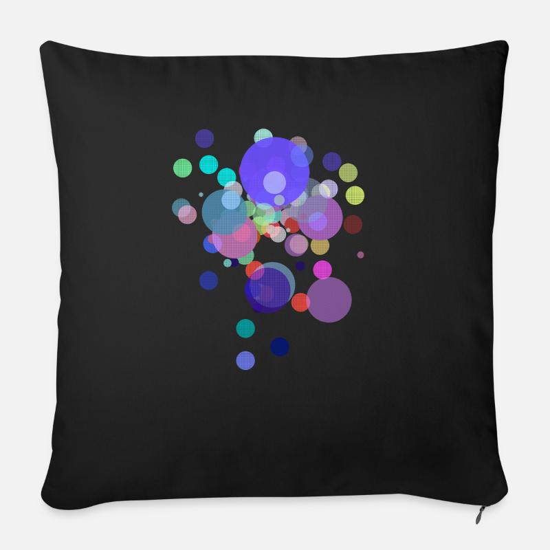 Muster Kugeln - Weltraum Farben - Sofakissenbezug 45 x 45 cm - Schwarz