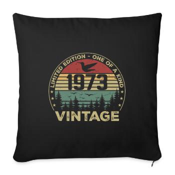 Vintage 1973 Original 1973 Retro Birthday 1973 - Sofa pillowcase 17,3'' x 17,3'' (45 x 45 cm) - black - Front