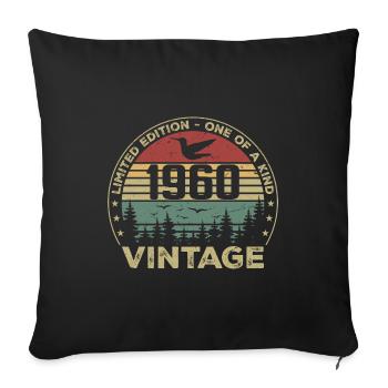 Vintage 1960's Original 1960's Retro Anniversary 1960's - Sofa pillowcase 17,3'' x 17,3'' (45 x 45 cm) - black - Front
