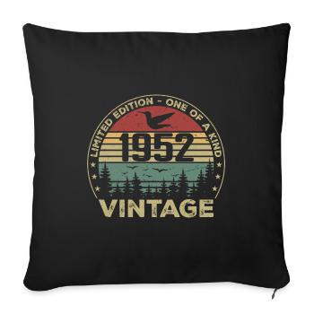 Jahrgang 1952 Original 1952 Retro Geburtstag 1952 - Sofakissenbezug 45 x 45 cm - Schwarz - Vorne