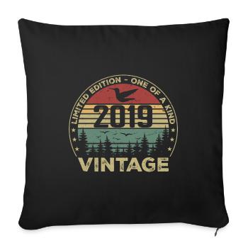 Vintage 2019 Original 2019 Retro Anniversary 2019 - Sofa pillowcase 17,3'' x 17,3'' (45 x 45 cm) - black - Front