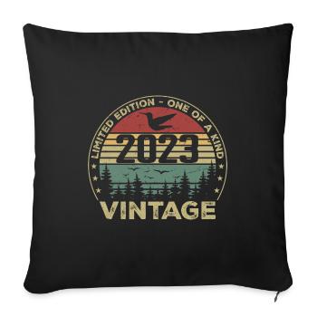 Vintage 2023 Original 2023 Retro Anniversary 2023 - Sofa pillowcase 17,3'' x 17,3'' (45 x 45 cm) - black - Front