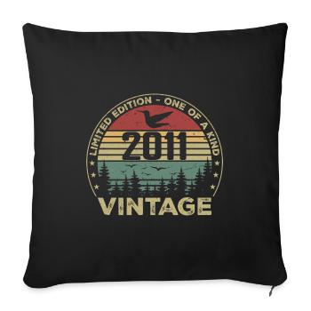 Vintage 2011 Original 2011 Retro Anniversary 2011 - Sofa pillowcase 17,3'' x 17,3'' (45 x 45 cm) - black - Front