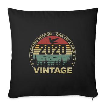 Vintage 2020 Original 2020 Rétro Anniversaire 2020 - Housse de coussin décorative 45 x 45 cm - noir - Devant
