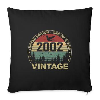 Vintage 2002 Original 2002 Retro Anniversary 2002 - Sofa pillowcase 17,3'' x 17,3'' (45 x 45 cm) - black - Front