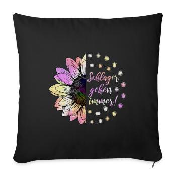 Schlager Gehen Immer Schlagerfan Schlager Geschenk - Sofakissenbezug 45 x 45 cm - Schwarz - Vorne