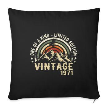 Born in 1971 Vintage 1971 Retro Birthday 1971 - Sofa pillowcase 17,3'' x 17,3'' (45 x 45 cm) - black - Front