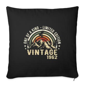Jahrgang 1962 Jahrgang 1962 Retro Geburtstag 1962 - Sofakissenbezug 45 x 45 cm - Schwarz - Vorne