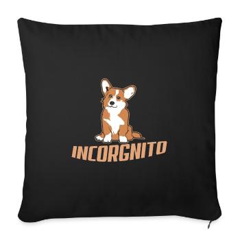 Corgi Dog Pun - Sofa pillowcase 17,3'' x 17,3'' (45 x 45 cm) - black - Front