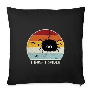 Je pense que je Spider Retro - Housse de coussin décorative 45 x 45 cm - noir - Devant