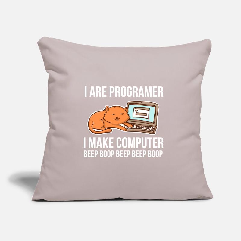 Programmeur-chat-humour pour coder et Housse de coussin décorative 45 x 45 cm