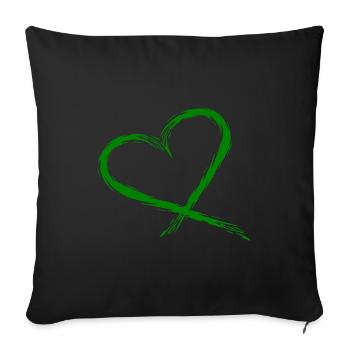 Vecteur de conception de coeur - Housse de coussin décorative 45 x 45 cm - noir - Devant