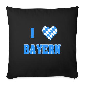 I love Bayer, Ich liebe Bayern - Sofakissenbezug 45 x 45 cm - Schwarz - Vorne