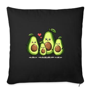 Famille d’avocats - Parents avec deux enfants - Housse de coussin décorative 45 x 45 cm - noir - Devant