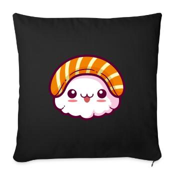 Sushi kawaii - Sofa pillowcase 17,3'' x 17,3'' (45 x 45 cm) - black - Front