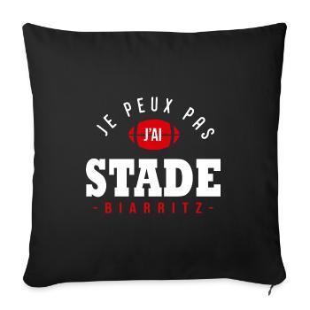 J peux pas j ai Stade humour club rugby Biarritz - Housse de coussin décorative 45 x 45 cm - noir - Devant