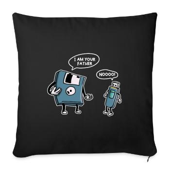 Disque USB Drôle de technologie de l’information - Housse de coussin décorative 45 x 45 cm - noir - Devant