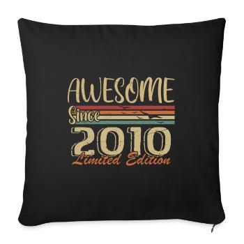 Les légendes sont nées en 2010 Vintage 2010 - Housse de coussin décorative 45 x 45 cm - noir - Devant