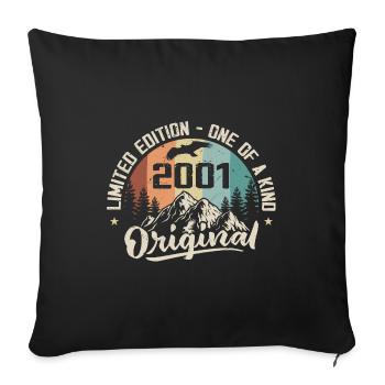 2001 Original Vintage Anniversary Gift 2001 - Sofa pillowcase 17,3'' x 17,3'' (45 x 45 cm) - black - Front