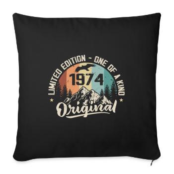 1974 Original Vintage 1974 Anniversary Gift - Sofa pillowcase 17,3'' x 17,3'' (45 x 45 cm) - black - Front
