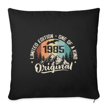 1985 Original Vintage 1985 Jubiläumsgeschenk - Sofakissenbezug 45 x 45 cm - Schwarz - Vorne
