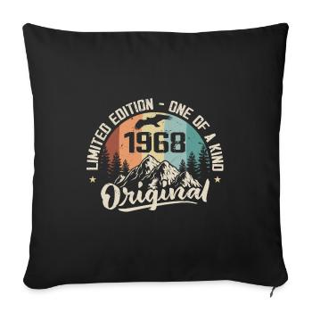 1968 Original Vintage 1968 Anniversary Gift - Sofa pillowcase 17,3'' x 17,3'' (45 x 45 cm) - black - Front