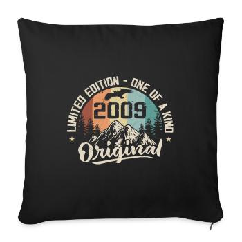 2009 Original Vintage Anniversary Gift 2009 - Sofa pillowcase 17,3'' x 17,3'' (45 x 45 cm) - black - Front
