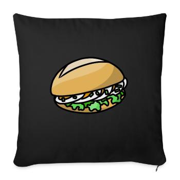 Egg roll topped with egg & chives - Sofa pillowcase 17,3'' x 17,3'' (45 x 45 cm) - black - Front