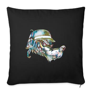Chien avec des explosifs - Housse de coussin décorative 45 x 45 cm - noir - Devant