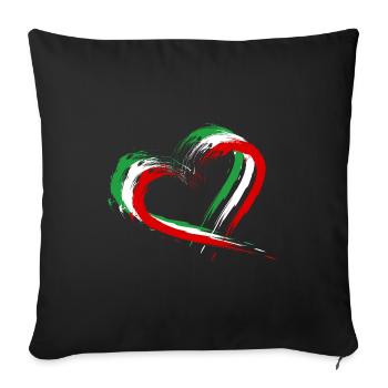 Iran flag heart colors - Sofa pillowcase 17,3'' x 17,3'' (45 x 45 cm) - black - Front