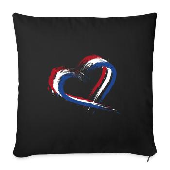 Flag of Netherlands flag colors heart - Sofa pillowcase 17,3'' x 17,3'' (45 x 45 cm) - black - Front