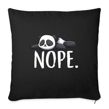 Nope Panda Pandabär Kawaii Bär Chill Schlafen - Sofakissenbezug 45 x 45 cm - Schwarz - Vorne