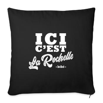 La rochelle Humour Rochelais - Housse de coussin décorative 45 x 45 cm - noir - Devant