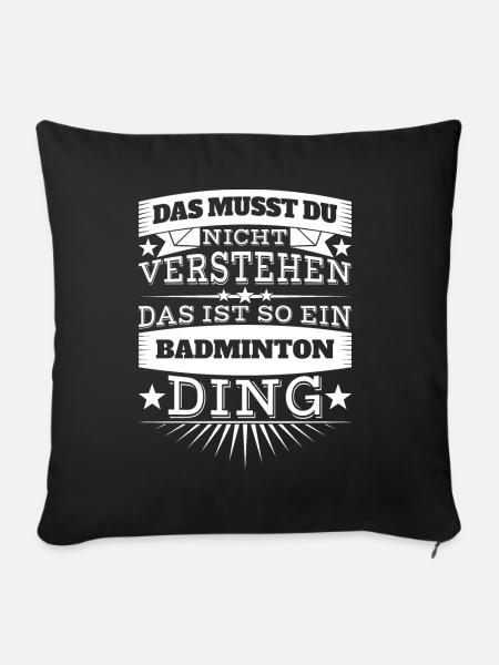 Badminton Ding - Sofakissenbezug 45 x 45 cm - Schwarz