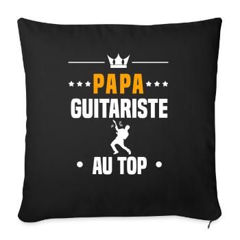 papa guitariste au top cadeau papa guitare - Housse de coussin décorative 45 x 45 cm - noir - Devant