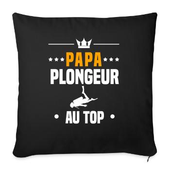 papa plongeur apnée au top cadeau papa plongée - Housse de coussin décorative 45 x 45 cm - noir - Devant